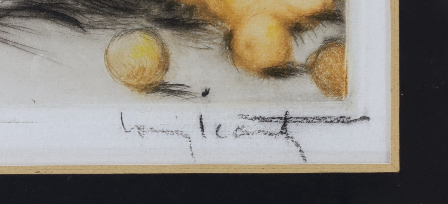 Louis Icart (1888-1950), coloured drypoint etching, 'Summer (Oranges)', signed, 27 x 19cm
